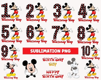 Birthday Boy Sublimation PNG, Classic Mickey Mouse Birthday Boy Sublimation File, Birthday Sublimation Bundle PNG, Instant Digital Download
