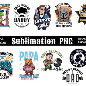 Funny Dad PNG Bundle, Father&#39;s Day Bundle Sublimation File, Dad Shirt Mug Funny Gift for Him, Instant Digital Download