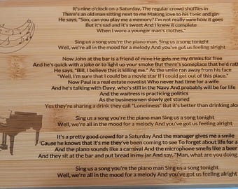Cutting board with song lyrics