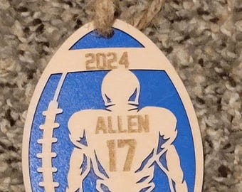 custom football figure Christmas ornament