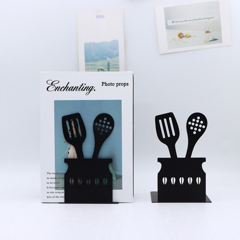 Kitchen Metal Bookend Cookbook Bookend Bookshelf Etsy