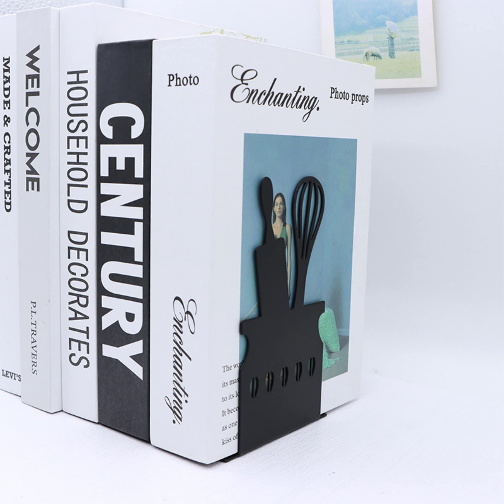 Kitchen Metal Bookend Cookbook Bookend Bookshelf Etsy