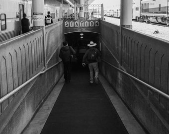 Passenger Onboard Ramp | Union Station | Downtown Los Angeles | Fine Art Photograph |  Black and White | Wall Art | Street Photo