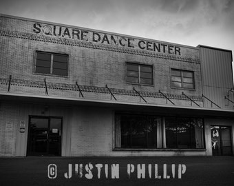 Square Dance Center - Vintage Building - Knoxville Tennessee - Fine Art Photograph - Street Photography - Wall Art - Black & White