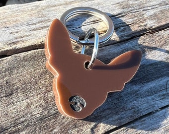 Personalized Chihuahua Pet ID Tag | Custom Handmade Pet Charm | Dog Face Identification Solution | Cool Chihuahua Name and Number Tag