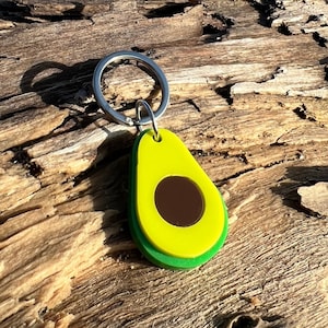 Personalized Avocado Pet ID Tag | Custom Handmade Pet Charm | 5 de Mayo Keyring with Info Engraved in the Back | Gift Idea