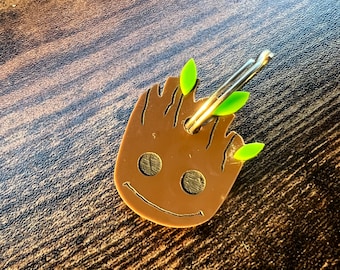 Personalized Groot Pet ID Tag | Handmade Acrylic Guardians of the Galaxy Charm