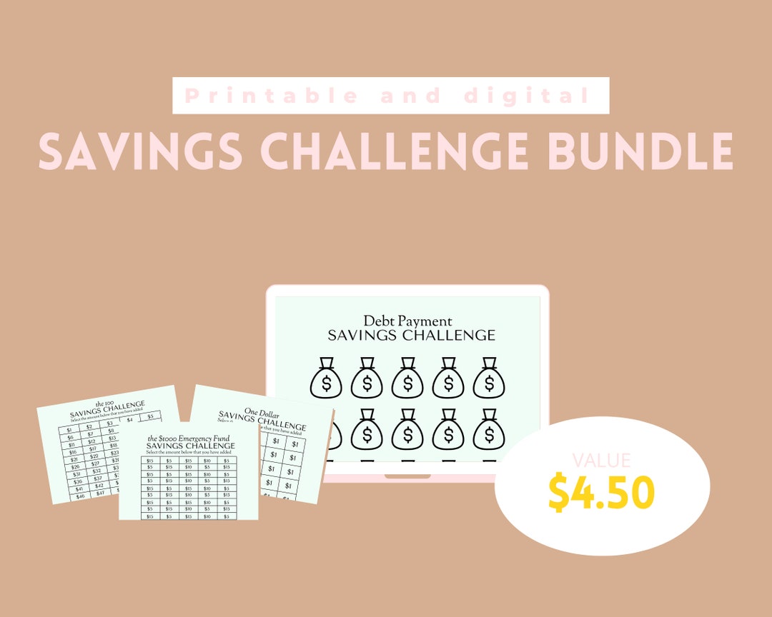 Saving Challenge Bundle - Etsy