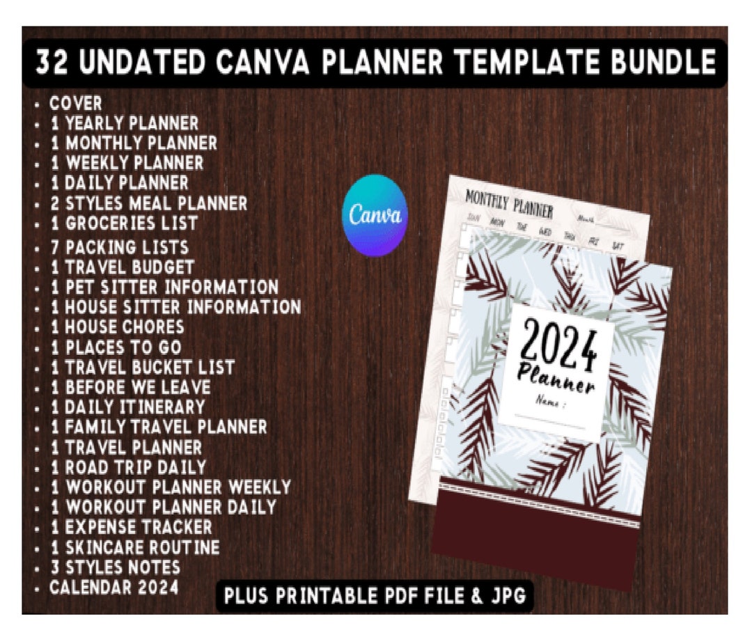 Printable Canva Planner Template Bundle , Planner Svg Bundle, Planner ...