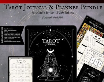 Digital Tarot Journal: Rider Waite Deck, Spreads (Hyperlinked PDF)