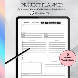 Kindle Scribe Project Planner: Hyperlinked Digital Notebook (PDF Download)