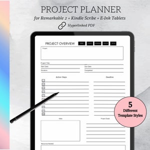 Remarkable 2 Templates , Project Planner, Project Management