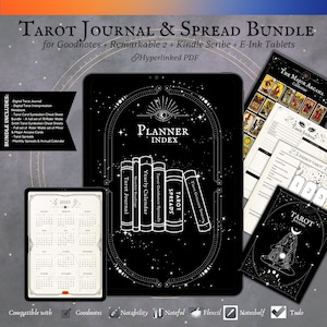 Digital Tarot Journal: Rider Waite Cheat Sheets & Spreads (Hyperlinked PDF)