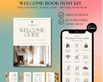 Airbnb Welcome Book Canva Template, Host Kit, Rental Guidebook (Digital & Printable)