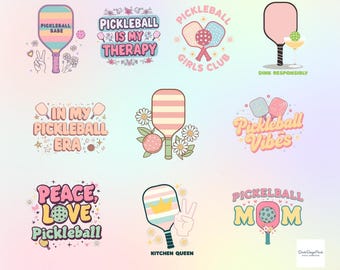 Pickleball SVG Bundle: Pastel Designs, Player Shirt, Clipart (Digital Download)