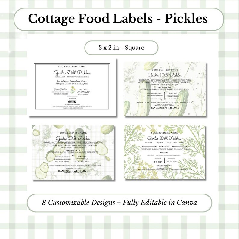 Pickle Label Examples Rustic Farmhouse Pickle Label Template: Editable Canva (digital ...
