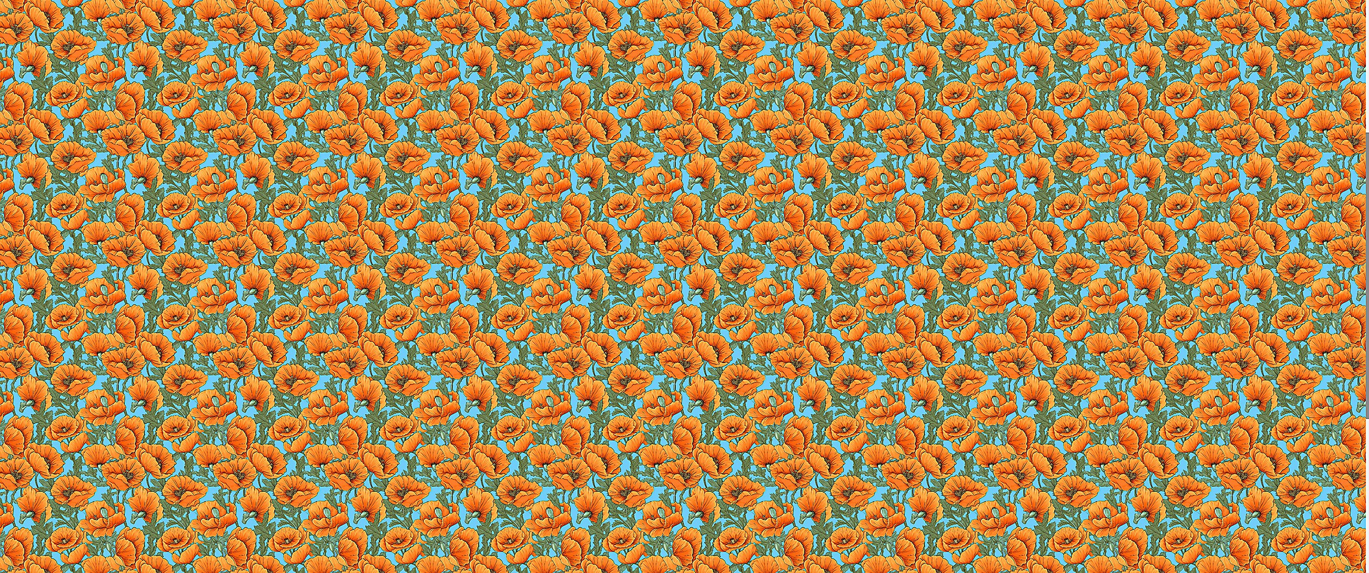 California Poppies Digital Paper Seamless Poppy Patterns in PNG Format ...