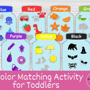 Color Matching Jars: Toddler Learning Activity (Digital Download)