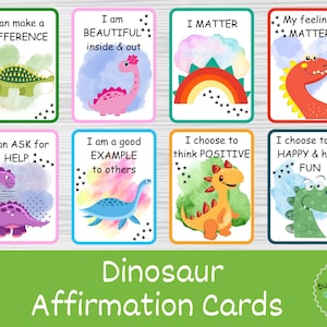 Motivierende Karten Dinosaurier Thema Positivität Karten für Kinder Inspirierende Sprüche Lunchbox Notizen Achtsamkeit Zitat Affirmationen
