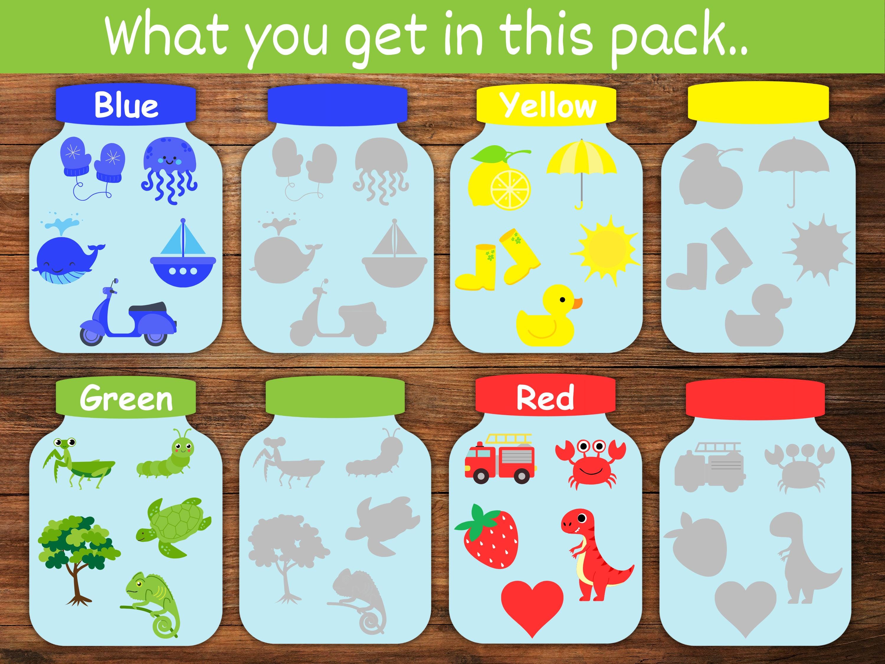 Color Matching Jars Activity, Cut and Paste Sorting Game for Kids ...
