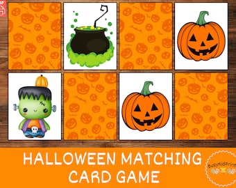 Printable Halloween Matching Game for Kids: Spooky Memory Card Game (Digital Download)
