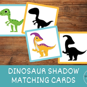 Dinosaurier Schatten Memory für Kinder: Druckbare Dinosaurier Aktivität für Kinder (digitaler Download)