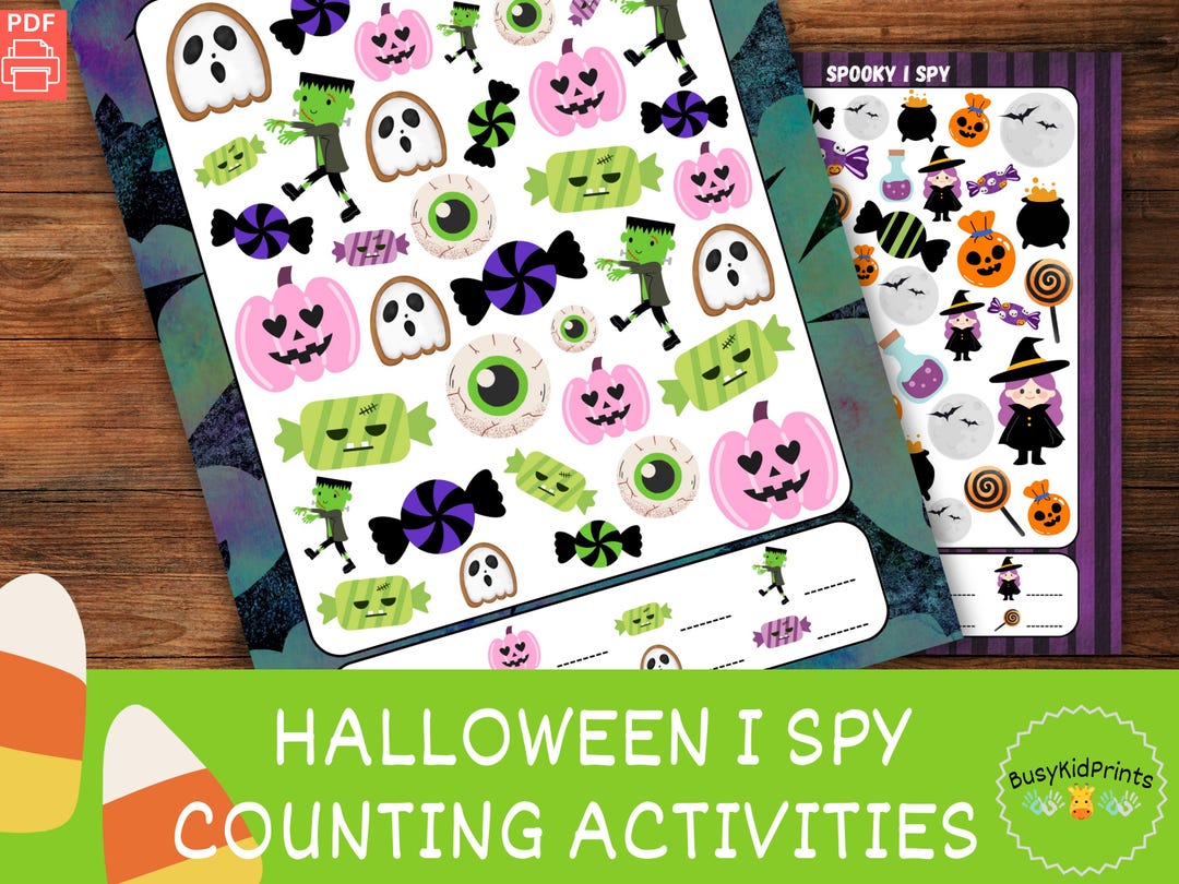 Spooky Halloween I Spy Games: Easy Printable Kids Counting Activities ...