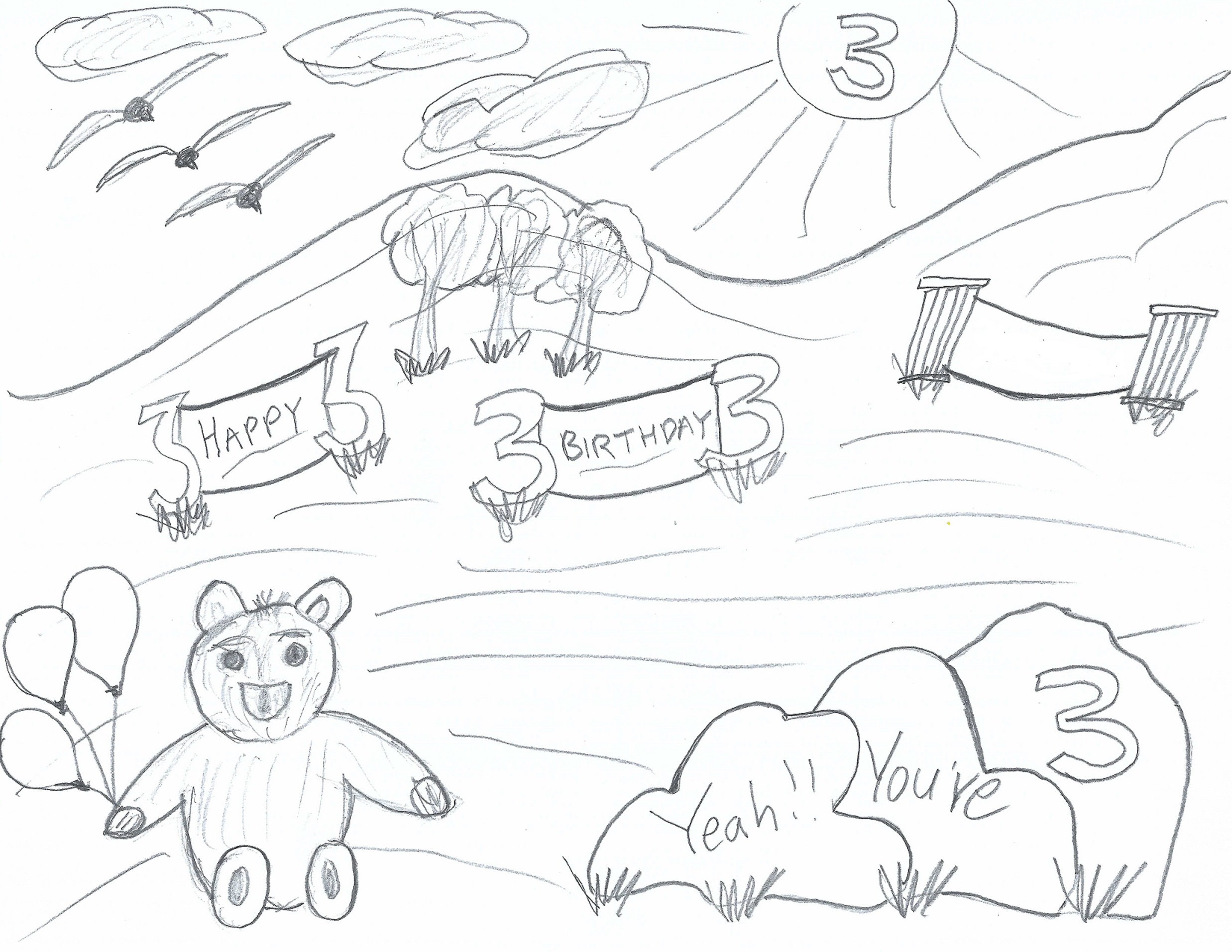 pencil-drawing-of-3-year-old-birthday-ready-for-downloading-and