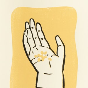 lino print  | Playing with seeds 02 | Original