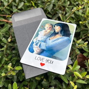 Tarjeta de metal personalizada de primera calidad - Billetera con foto y texto personalizados - Se adapta a la ranura para tarjetas de crédito - Regalo para él/ella