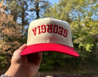 Custom Embroidered Trucker Hat, Upside Down Arc Text, 3D Effect