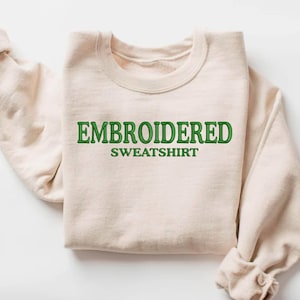 Custom Embroidered Sweatshirt, Name or Any Text, Grandpa With Date, Daddy Est Year Crewneck, Gift for New Dad, Father&#39;s Day Gift
