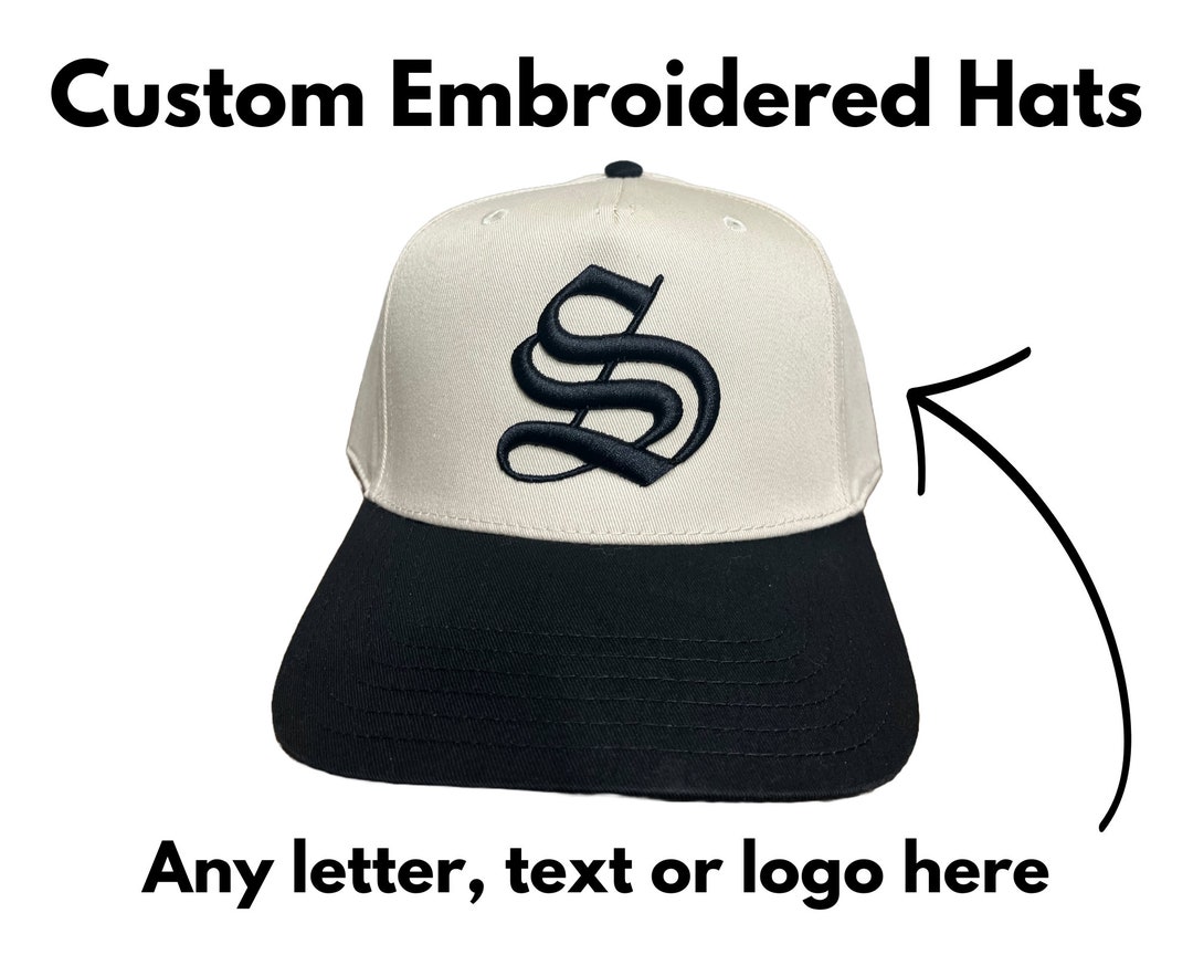 Personalized Embroidered Hat, Custom Letter Embroidered Cap, Retro ...