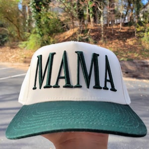 Mama Ballcap, Mama Embroidered Hat, Mom 3D Cap, 5 Panel Baseball Trendy Hat, 2 tone color hat, Mother&#39;s Day Gift