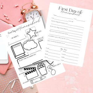 first day of homeschool printable worksheet
