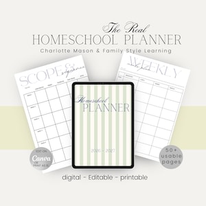 Planner per la scuola domestica in stile Charlotte Mason, pianificazione per la scuola domestica in stile Loop, stampabile per la scuola domestica ad Ambleside, pianificatore di ritmi e routine stampabile