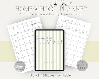 Planificador de educación en casa estilo Charlotte Mason. Planificación de educación en casa estilo Loop. Planificador de educación en casa imprimible en Ambleside. Planificador de ritmo y rutina imprimible.