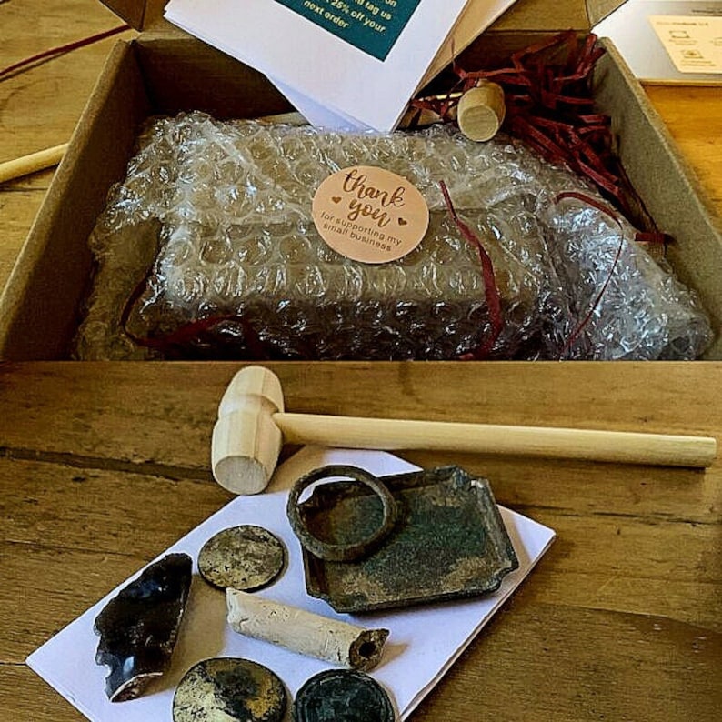 Fun, Educational Digging Uncover Real Historical Treasures Archaeology Dig Kit Treasure Hunt Activity Learn and play Discover History image 3