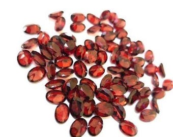 6 x 8 mm natuurlijke granaat ovaal gefacetteerd, gekalibreerde losse steen, geslepen halfedelsteen