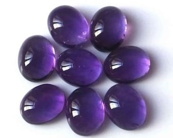 Natural Amethyst Cabochon, 13x18mm Oval Loose Gemstone
