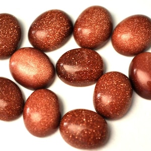 Synthetic Brown Goldstone Oval Gemstone, Goldstone Cabochon Lot, Semi Precious Cabochon, Calibrated Loose Stone