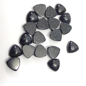 Natural Blue Goldstone Trillion Gemstone, Goldstone Cabochon Lot, Semi Precious Cabochon, Calibrated Loose Stone