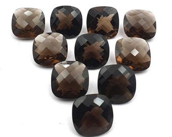 Natural Smoky Quartz, 9MM Cushion Cut Gemstone Lot