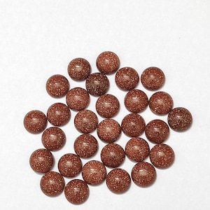 Natural Brown Goldstone Round Gemstone, Goldstone Cabochon Lot, Semi Precious Cabochon, Calibrated Loose Stone