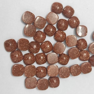 Natural Brown Goldstone Cushion Gemstone, Goldstone Cabochon Lot, Semi Precious Cabochon, Calibrated Loose Stone
