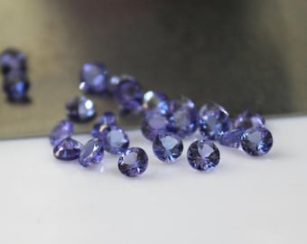 Natural Tanzanite Round Cut Gemstone, 3mm Loose Stone