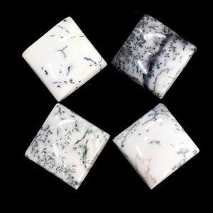 10mm Natural Dendrite Opal Gemstone Cabochon Lot, CALIBRATED Square  Dendrite Opal  Loose Stone, Semi Precious
