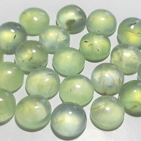 Natural Prehnite 4X4mm Round Cabochon, CALIBRATED Loose Stone Cab, Semi Precious Gemstone Cabochon Lot