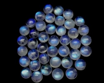 6mm Rainbow Moonstone Cabochon, AAA Quality Loose Gemstone