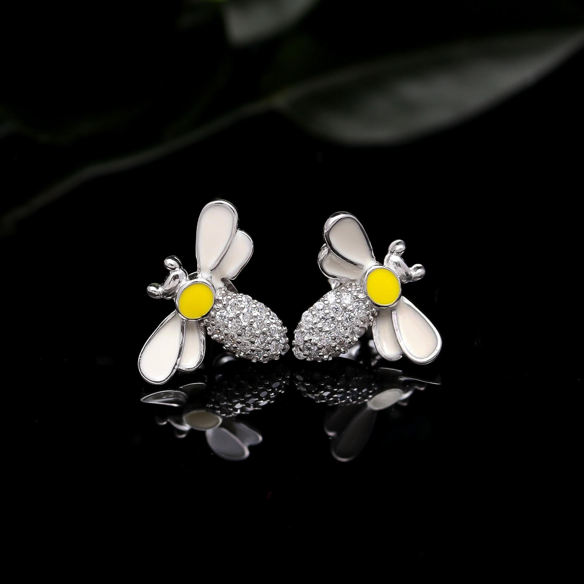 Tiny Honeybee Stud Earrings, Minimalist Jewelry - Etsy